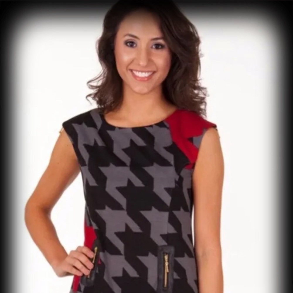 Houndstooth Sleeveless Dress ROLL TIDE 🏈🐘❤️